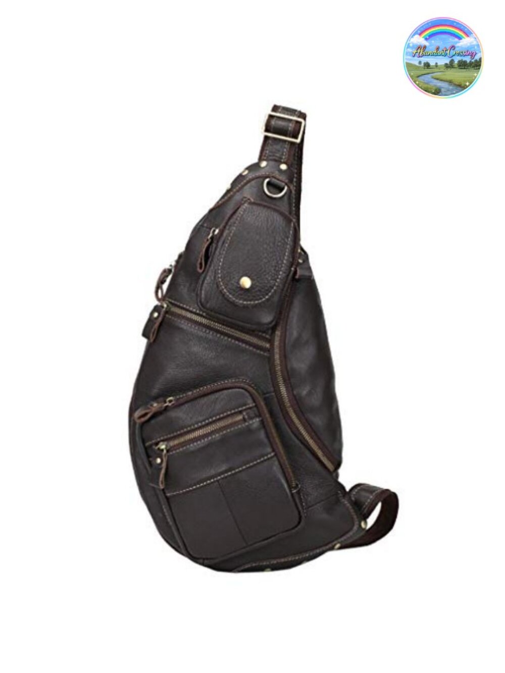 Genuine Leather Sling Bag Crossbody Backpack for Travel Hiking